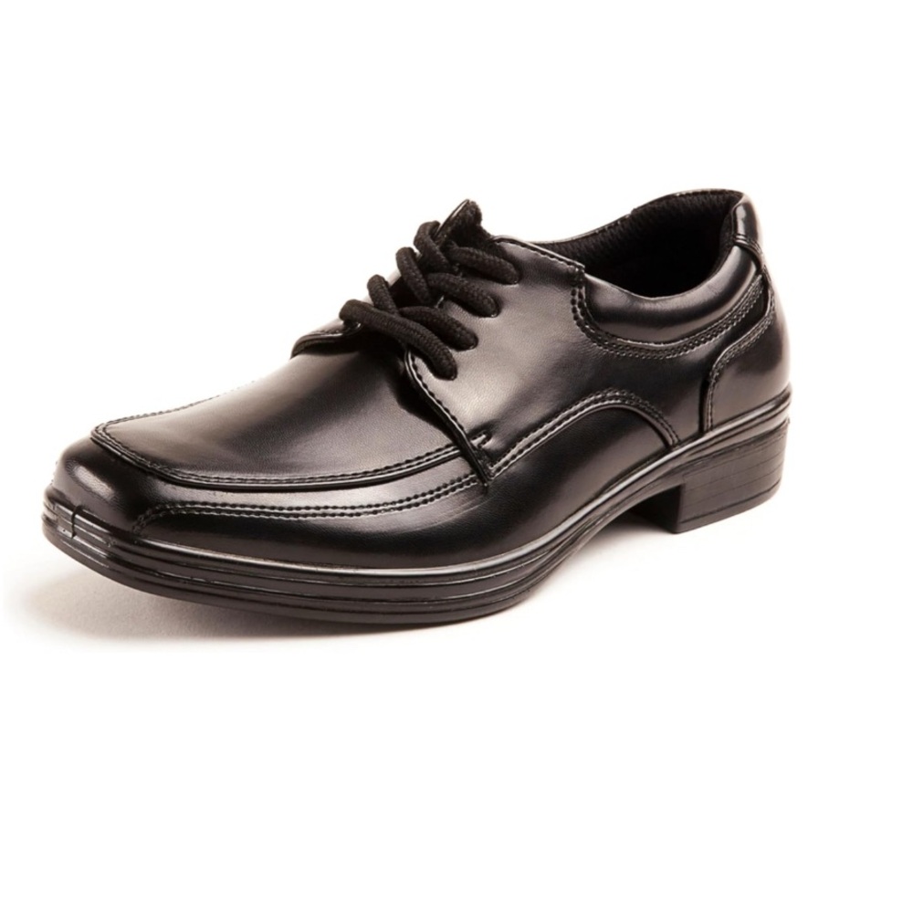 🐾 Boys sz 4W Deer Stags Black Dress Shoes Polished Leather